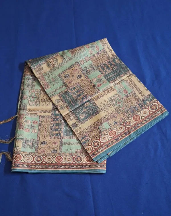 Rust_Mosaic_Kozi_Silk_Saree_With_Unstitched_Blouse