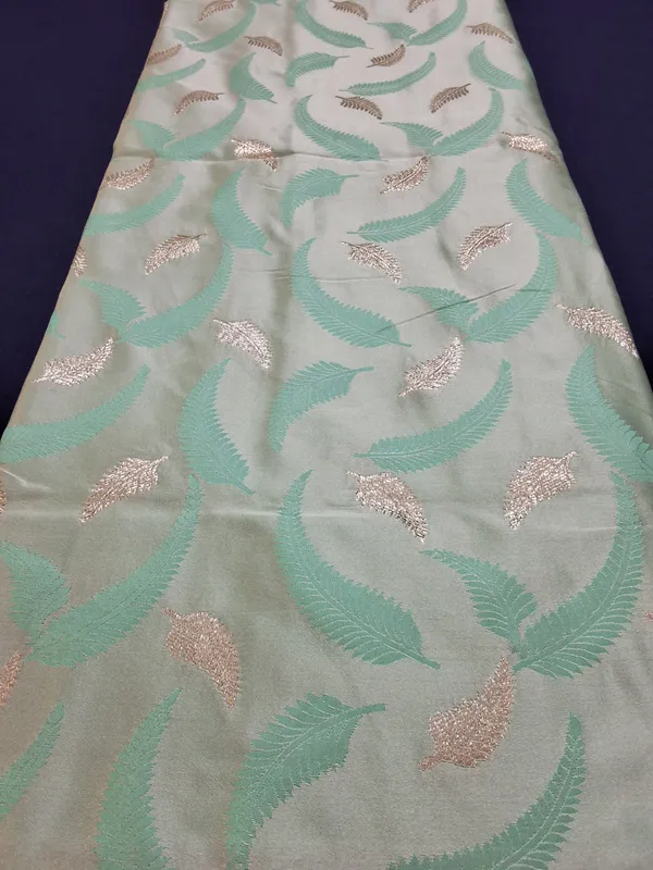 Aqua_Marine_Jaquard_Silk_Saree_With_Unstitched_Blouse