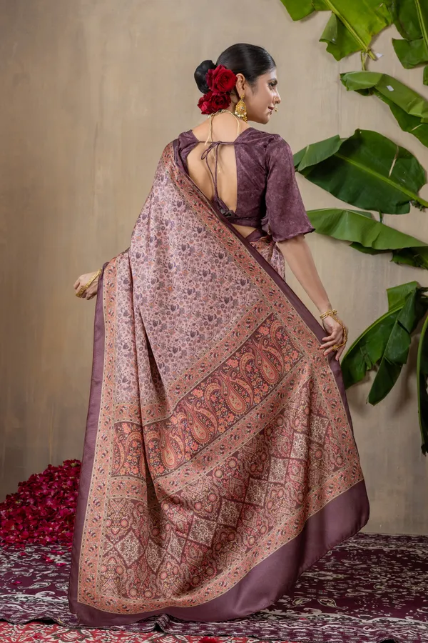 Rose_Pink_Pashmina_Silk_Saree_With_Unstitched_Blouse