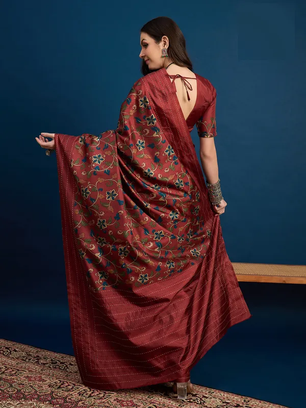 Radiant_Rust_Kozi_Silk_Saree_With_Unstitched_Blouse
