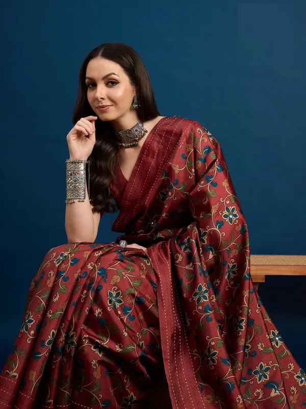 Radiant_Rust_Kozi_Silk_Saree_With_Unstitched_Blouse