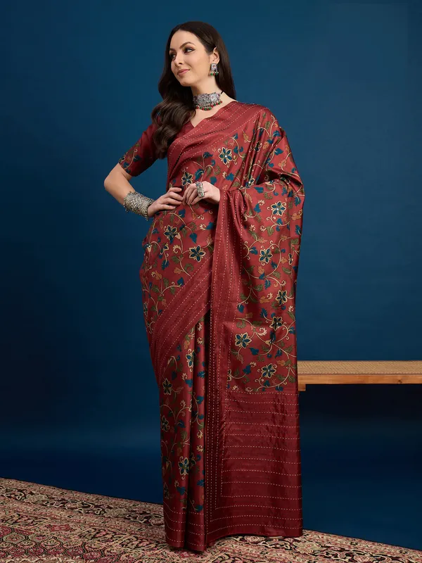 Radiant_Rust_Kozi_Silk_Saree_With_Unstitched_Blouse