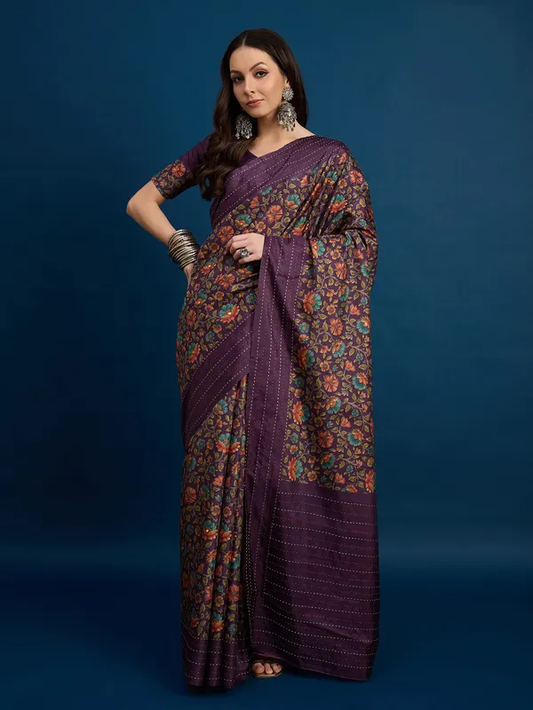Royal_Purple_Kozi_Silk_Saree_With_Unstitched_Blouse