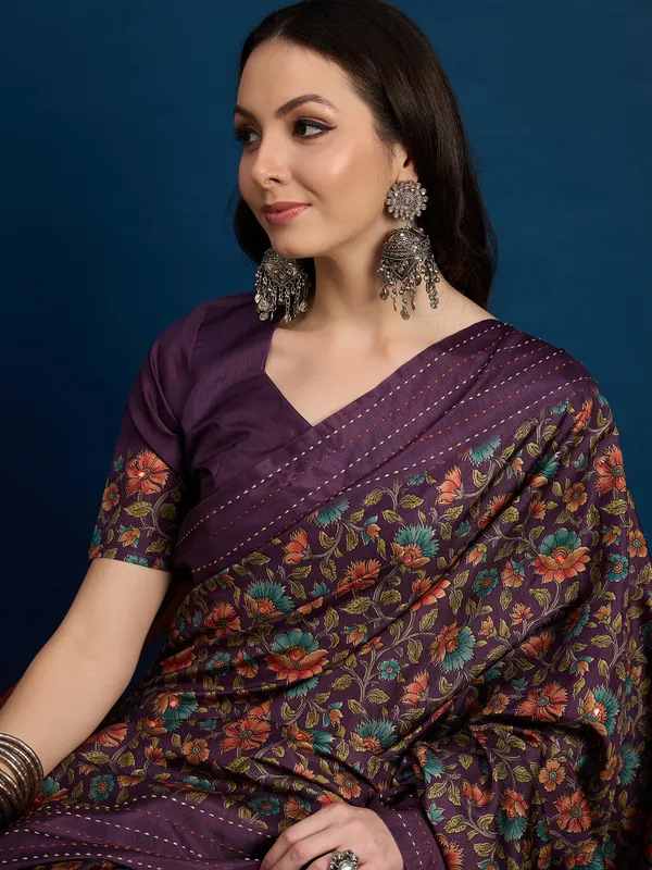 Royal_Purple_Kozi_Silk_Saree_With_Unstitched_Blouse