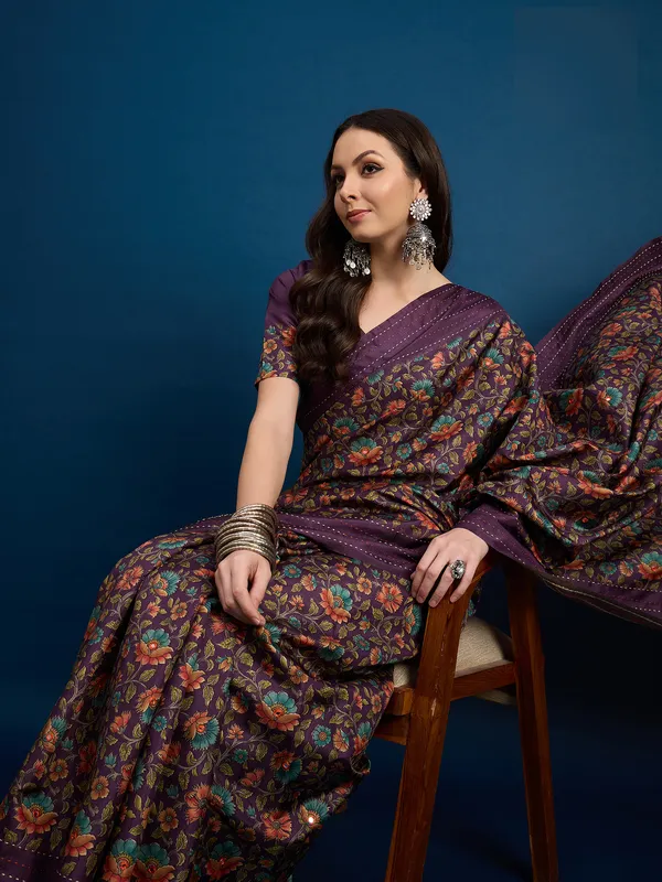 Royal_Purple_Kozi_Silk_Saree_With_Unstitched_Blouse