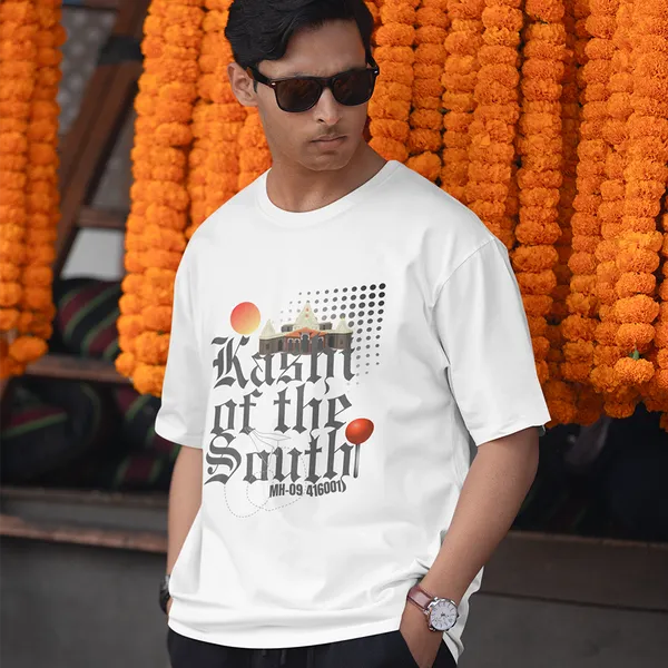 White_Kolhapur_Printed_Round_Neck_Unisex_T-Shirt