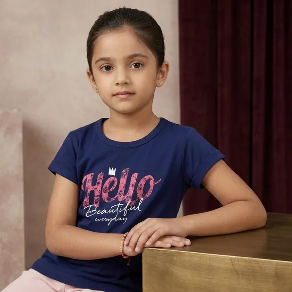 Navy_Blue_Graphic_Print_Round_Neck_T-Shirt_For_Girls