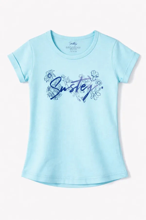 Light_Blue_Floral_Embroidered_Cotton_T-Shirt_For_Girls