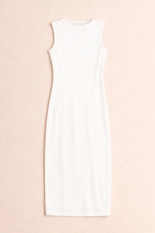 White_Sleeveless_Bodycon_Midi_Dress_For_Women