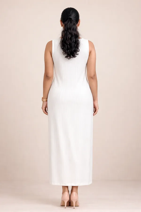 White_Sleeveless_Bodycon_Midi_Dress_For_Women