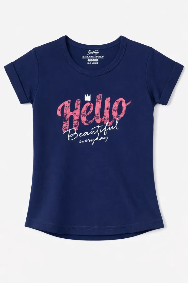 Navy_Blue_Graphic_Print_Round_Neck_T-Shirt_For_Girls
