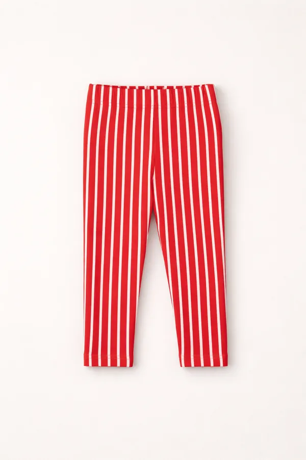 Red_And_White_Striped_Skin_Friendly_Lyocell_Elastane_Stretch_Leggings_For_Girls