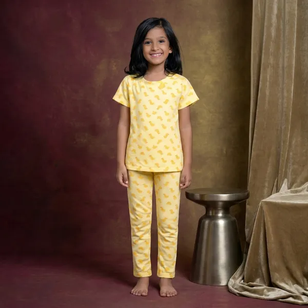 Yellow_Duck_Print_Skin_Friendly_Lyocell_Elastane_Stretch_Nightwear_Set_For_kids