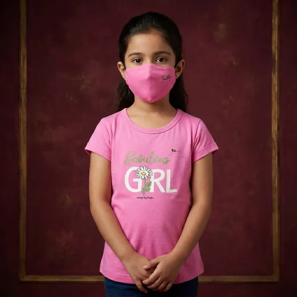 Multicolor_Girls_Cotton_Graphic_Print_T-Shirt_Set_With_Face_Mask