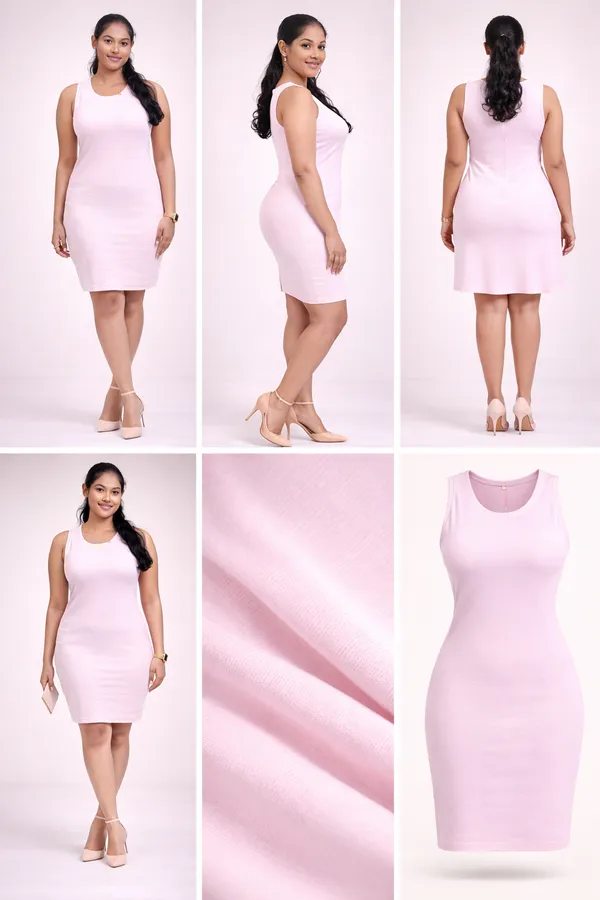 Light_Pink_Sleeveless_Bodycon_Dress_For_Women