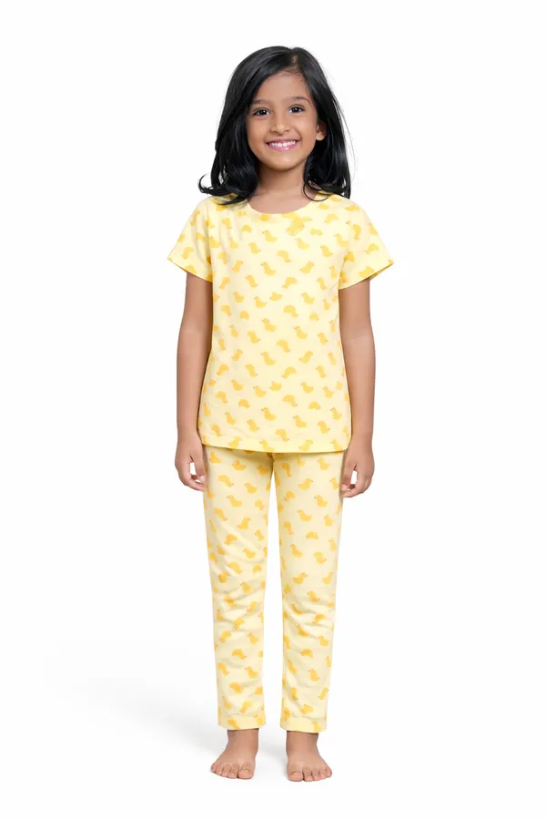 Yellow_Duck_Print_Skin_Friendly_Lyocell_Elastane_Stretch_Nightwear_Set_For_kids