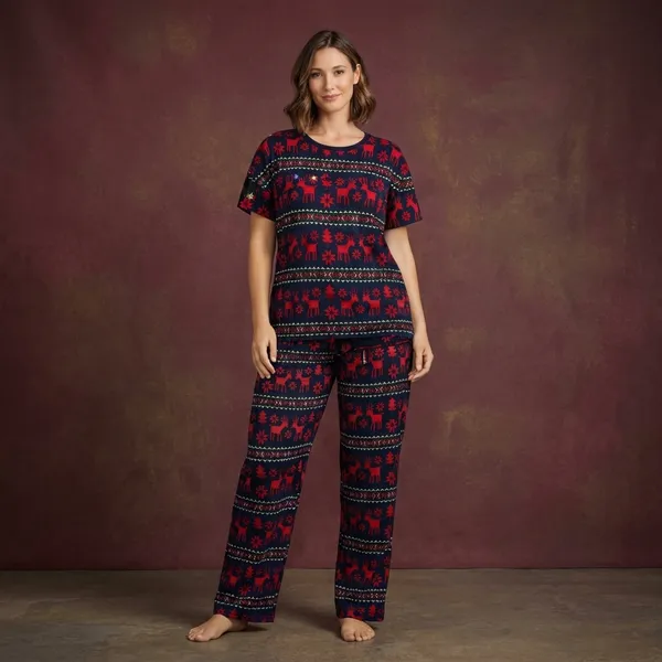 Christmas_Reindeer_Printed_Skin_Friendly_Lyocell_Elastane_Stretch_Loungewear_Set_For_Women