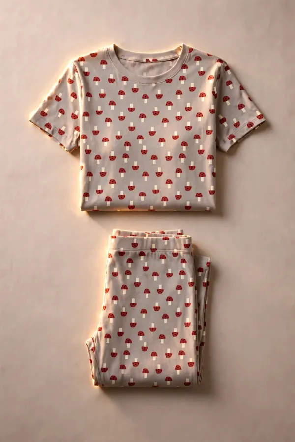 Mushroom_Print_Skin_Friendly_Lyocell_Elastane_Stretch_Lyocell_Lounge_Set