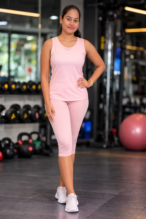 Skin_Friendly_Lyocell_Elastane_Stretch_Pink_Sleeveless_Non_Polyester_Activewear_Set_For_Women