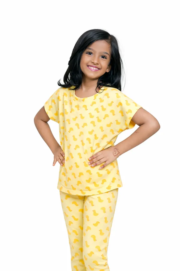 Yellow_Duck_Print_Skin_Friendly_Lyocell_Elastane_Stretch_Nightwear_Set_For_kids