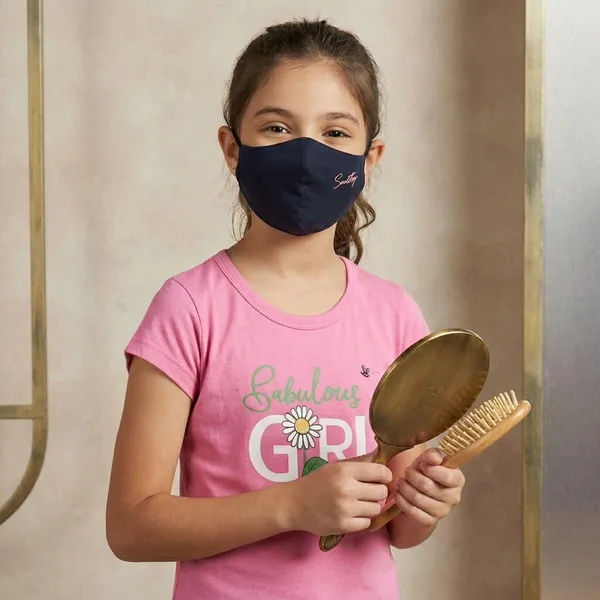 Navy_Blue_And_Pink_Graphic_Print_Cotton_T-Shirt_Set_With_Mask_For_Girls