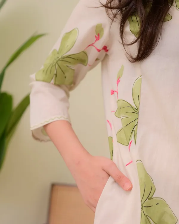 Ivory_Green_Cotton_Floral_A_Line_Kurta_Palazzo_Set_For_Women