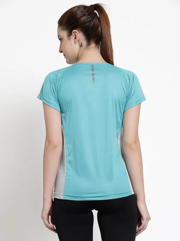 Pine_Green__Roundneck_Polyester_T-Shirt_For_Women