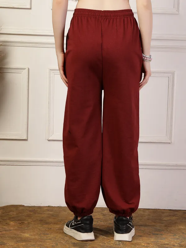 Wine_Loose_Baggy_Fit_Joggers_With_Side_Pockets_&_Gripped_Hem_For_Women_&_Girls