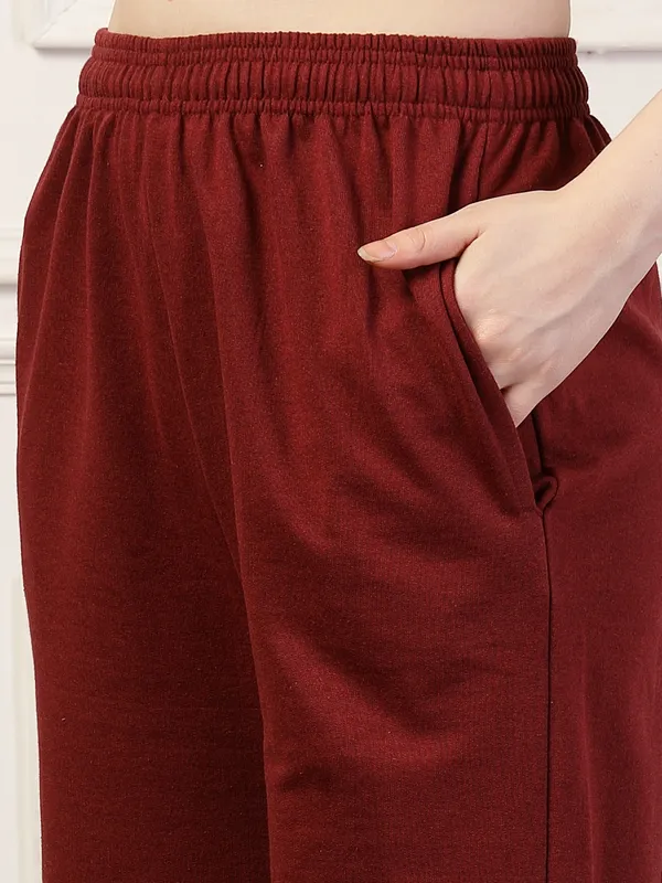Wine_Loose_Baggy_Fit_Joggers_With_Side_Pockets_&_Gripped_Hem_For_Women_&_Girls