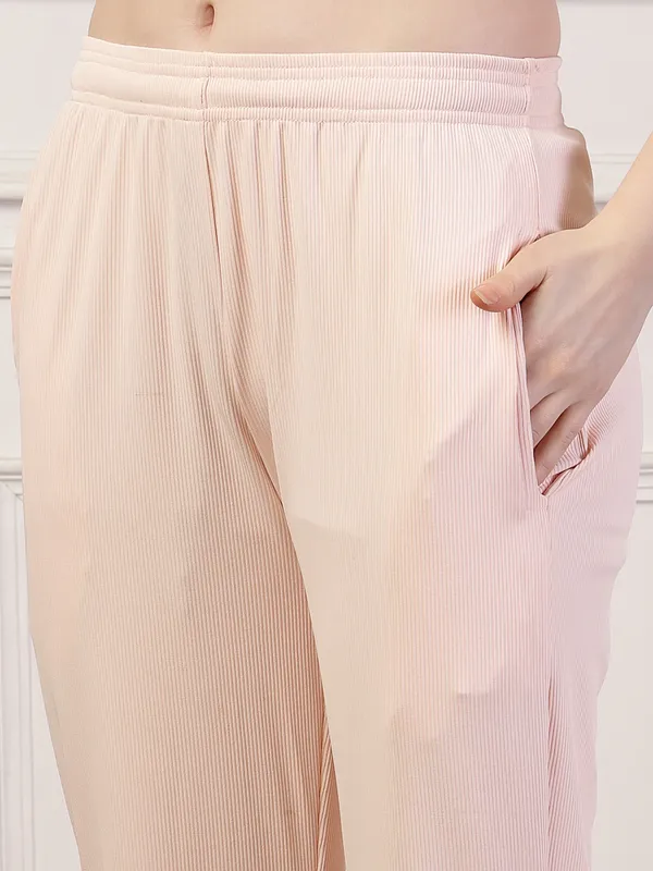 Misty_Rose_Ribbed_Stretchable_Bell_Bottom_Trouser_With_Elasticated_Drawstring_Waist_&_Side_Pocket_For_Women_&_Girls