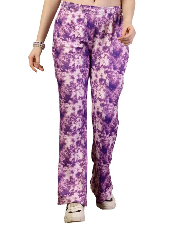 Purple_Printed_Bell_&_Bottom_Trousers_With_2_Side_Pockets_For_Women_&_Girls
