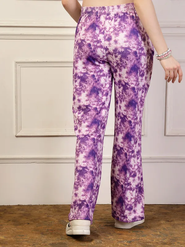 Purple_Printed_Bell_&_Bottom_Trousers_With_2_Side_Pockets_For_Women_&_Girls