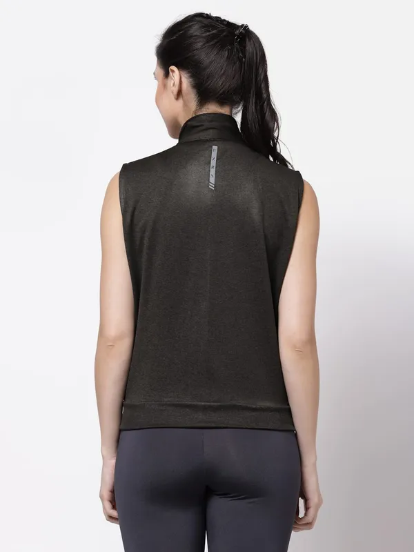 Military_Green_Sleeveless_Training_Sports_Gym_Jacket_For_Women_&_Girls