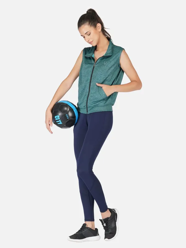 Pine_Green_Sleeveless_Training_Sports_Gym_Jacket_For_Women_&_Girls