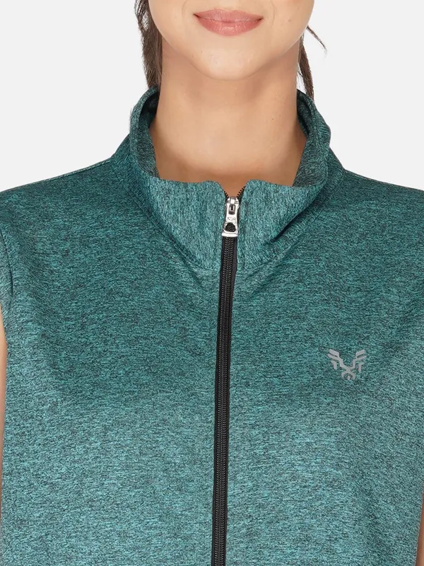 Pine_Green_Sleeveless_Training_Sports_Gym_Jacket_For_Women_&_Girls