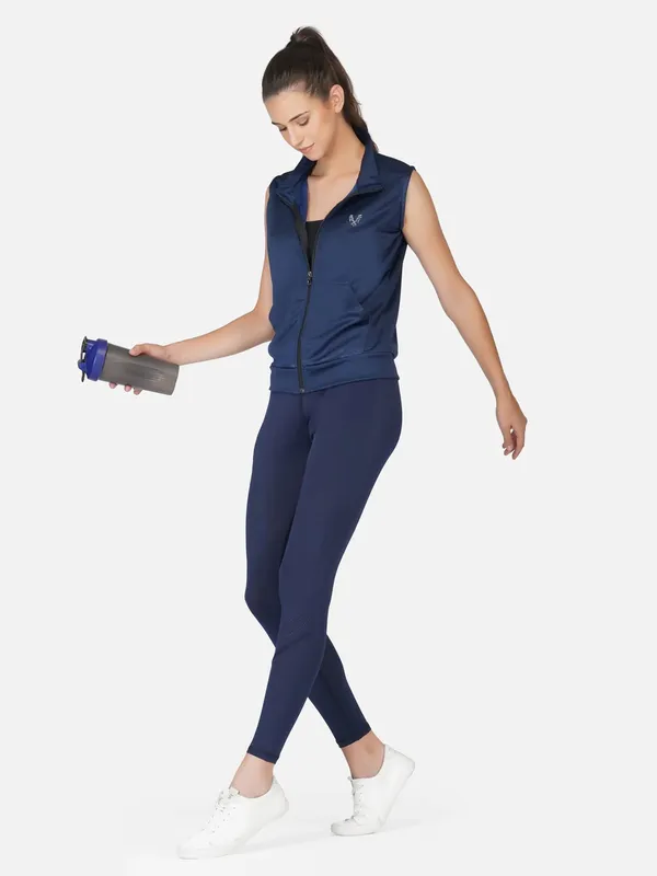 Navy_Sleeveless_Training_Sports_Gym_Jacket_For_Women_&_Girls