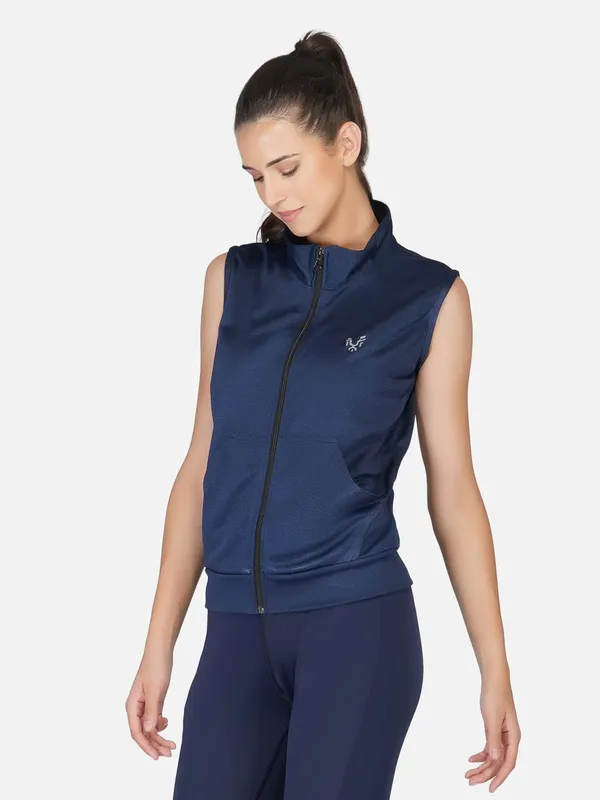 Navy_Sleeveless_Training_Sports_Gym_Jacket_For_Women_&_Girls