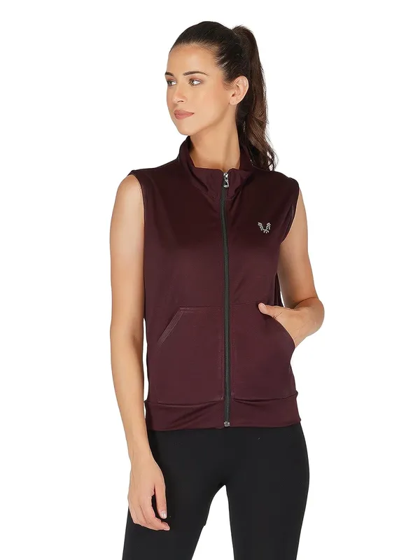 Wine_Sleeveless_Training_Sports_Gym_Jacket_For_Women_&_Girls