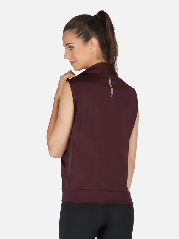 Wine_Sleeveless_Training_Sports_Gym_Jacket_For_Women_&_Girls