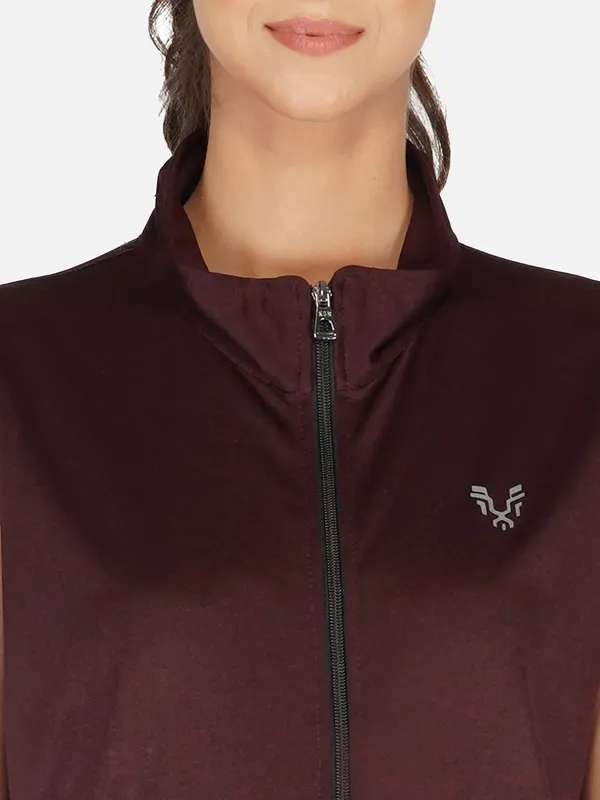 Wine_Sleeveless_Training_Sports_Gym_Jacket_For_Women_&_Girls