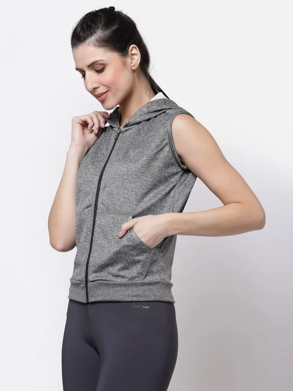 Grey_Sleeveless_Hooded_Training_Sports_Gym_Jacket_For_Women_&_Girls