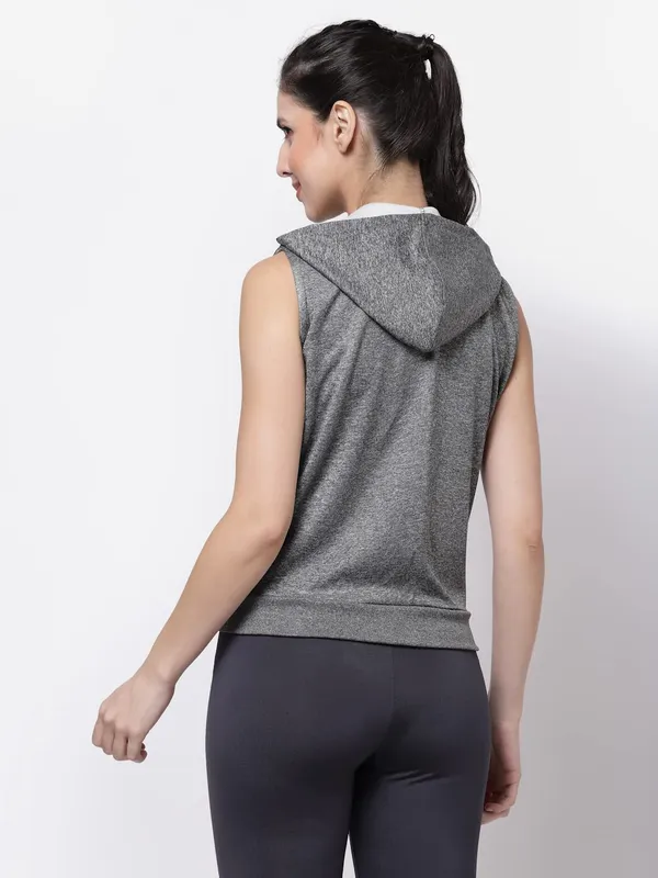 Grey_Sleeveless_Hooded_Training_Sports_Gym_Jacket_For_Women_&_Girls