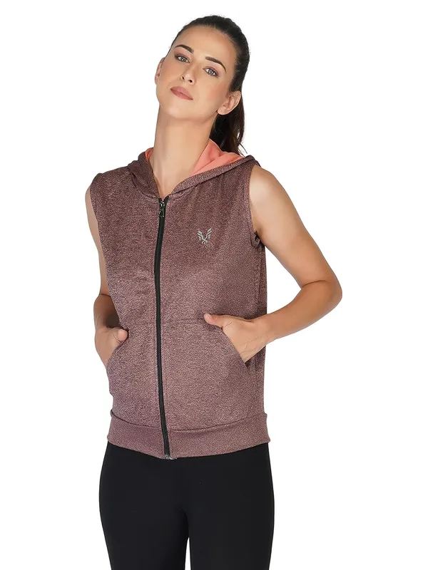 Port_Red_Sleeveless_Hooded_Training_Sports_Gym_Jacket_For_Women_&_Girls
