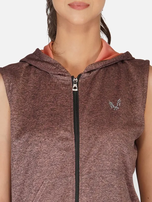 Port_Red_Sleeveless_Hooded_Training_Sports_Gym_Jacket_For_Women_&_Girls