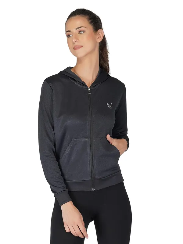 Black_Hooded_Sports_Gym_Training_Jacket_For_Women_&_Girls