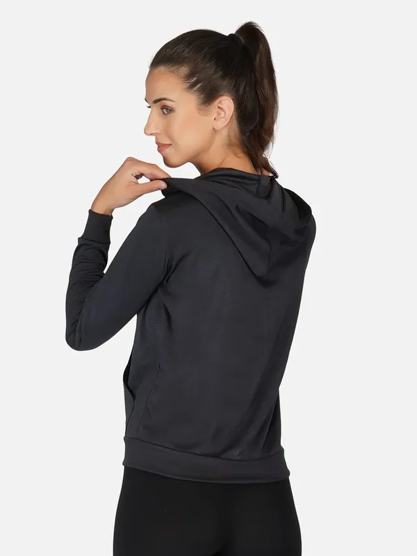 Black_Hooded_Sports_Gym_Training_Jacket_For_Women_&_Girls