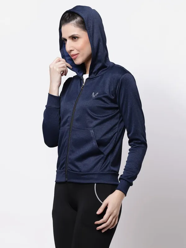 Navy_Hooded_Sports_Gym_Training_Jacket_For_Women_&_Girls