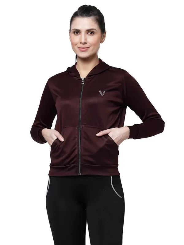 Wine_Hooded_Sports_Gym_Training_Jacket_For_Women_&_Girls