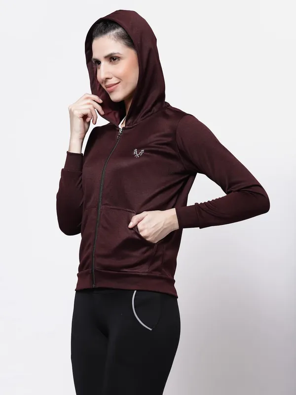 Wine_Hooded_Sports_Gym_Training_Jacket_For_Women_&_Girls