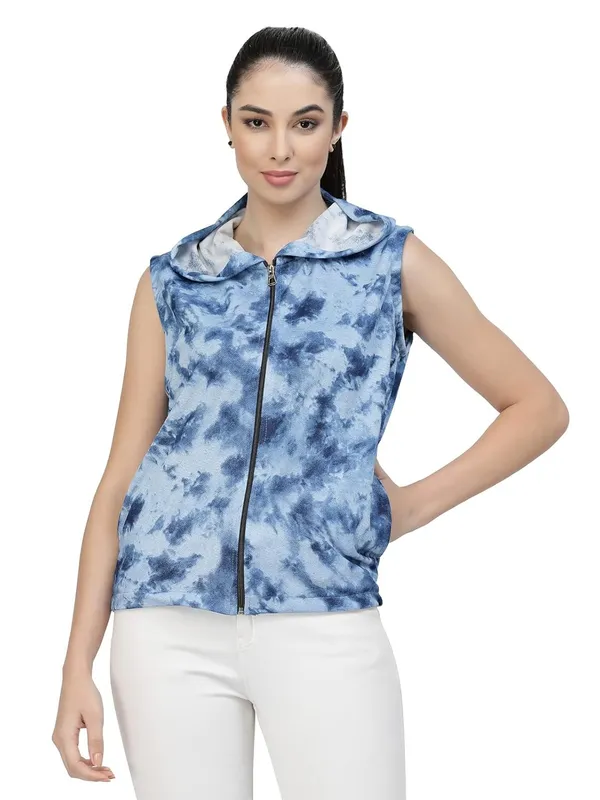 Blue_Standard_Length_Polyester_Sleeveless_Hooded_Training_Sports_Gym_Jacket_For_Women_&_Girls